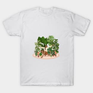 Never too many plants, plant lady illustration 3 T-Shirt